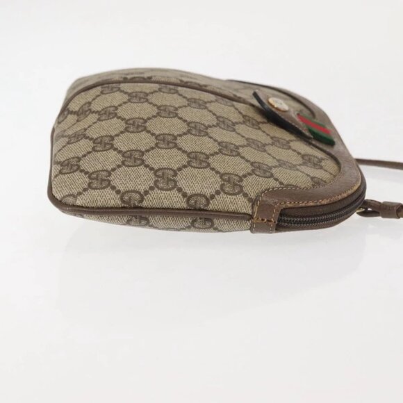 GUCCI GG Supreme Web Sherry Line Bag PVC Beige Gold 904 02 047 Auth 142652 - Picture 6 of 16